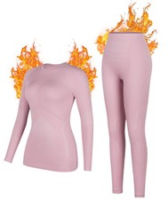 Thermals for Women Cold Weather Thermal Set Long Johns Women Thermal Set Pink...