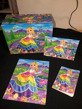 Vintage Lisa Frank Glitter Princess Cassara Jewelry Box w/ Stationary