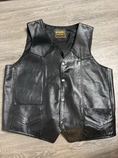 Vintage Genuine Leather Biker Vest Manzoor Men  s Size Wide 24 Inches