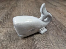 RARE Pottery Barn Ceramic White Small Whale Nautical Coastal