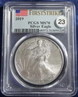 2019 $1 American Silver Eagle PCGS MS70 First Strike 1 OZ .999 silver