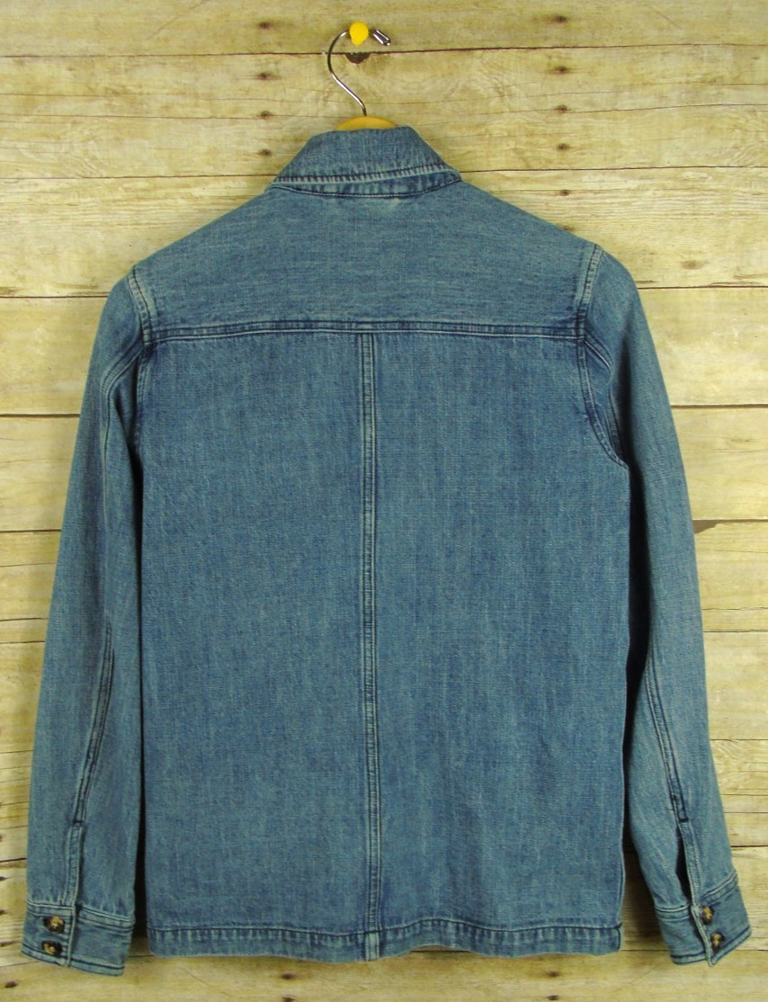 Faherty Studio Blue Denim Button Chore Jacket S S… - image 2