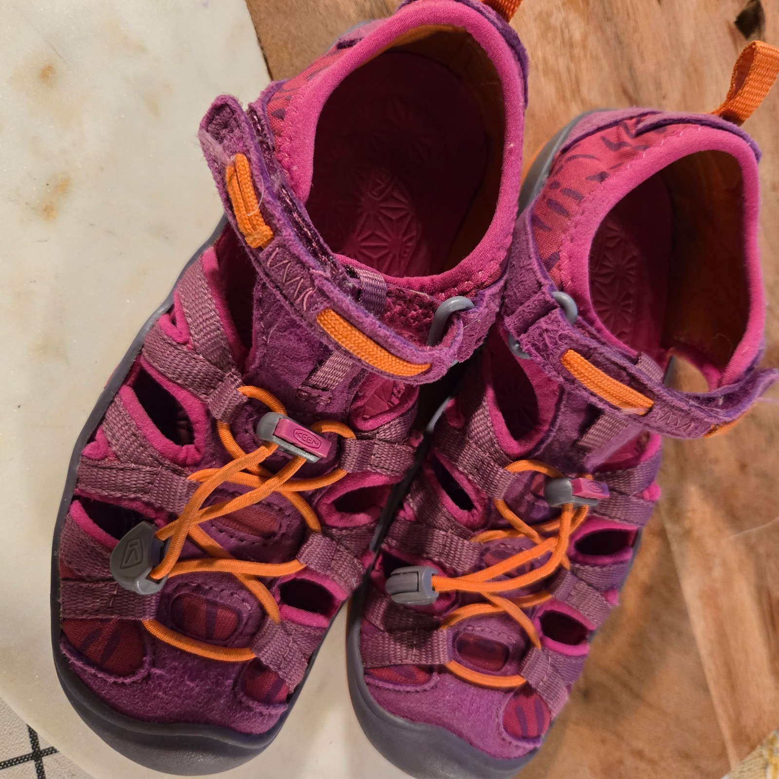 KEEN sandali bambina tela ROSA arancione impermeabili escursionismo taglia 13c