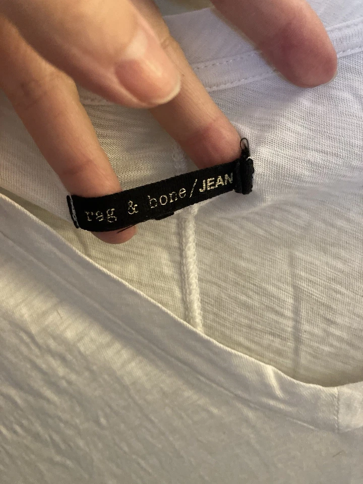 Pre-loved Rag & Bone Tshirt Xs Weiss Lässig V - Bild 2 von 4