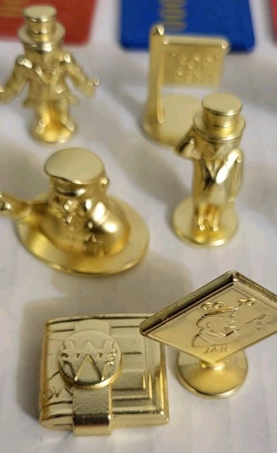 Monopoly Surprise Community Chest Tokens  21 Pieces GOLDTONE * BLUE TONE  - Image 3 of 4