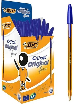 BIC Cristal Blau Kugelschreiber Packung mit 50 Stiften 0,8 mm Schule & Büro Glattes Schreiben