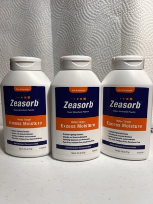 Zeasorb Prevention Super Absorbent Powder Chafing & Itch Relief 2.5 oz 3 Pack