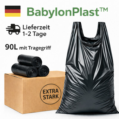 Müllsäcke Müllbeutel  90 Liter  mit TRAGEGRIFF Extra Stark Reißfest Abfallsäcke