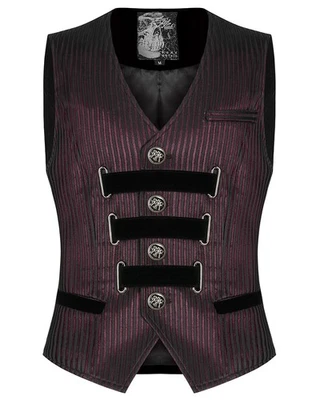 Punk Rave Thorsten Chaleco Gótico Aristócrata Para Hombre - Negro Y Rojo - Imagen 1 de 4