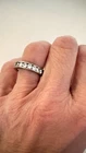 vintage sterling silver 925 eternity band ring channel set cz clear size 7.75
