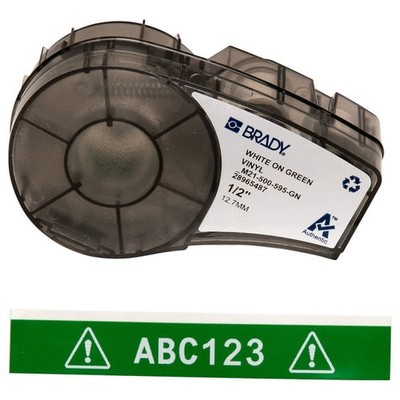 BRADY M21-500-595-GN Label Cartridge,White/Green,1/2 In. W 3PXU9