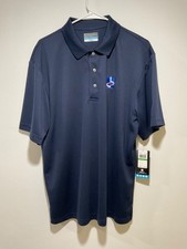 NWT PGA TOUR AIRFLUX GOLF POLO SHIRT DARK BLUE SZ Logo