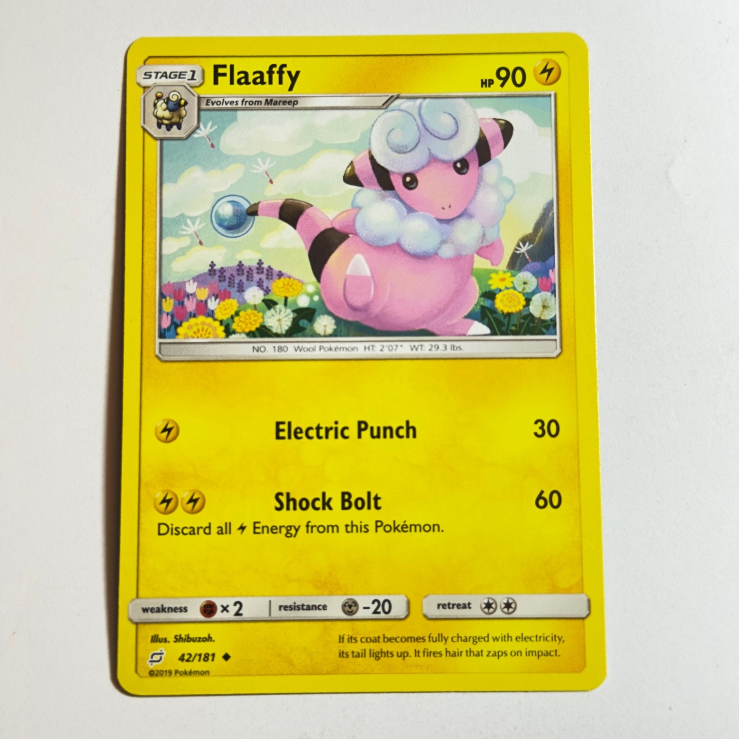 Flaaffy 42/181 Uncommon Regular Card SM - Team Up Pokemon TCG LP