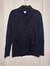 J Crew Schoolboy Sweater Blazer Black 100 Cotton Size Medium Excellent Condition