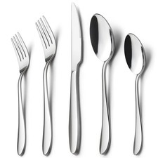 40-Piece Silverware Set, Stainless Steel Flatware Service for 8, Modern Tablewar