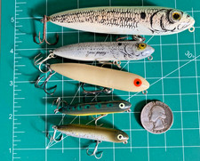 LOT 5 TOPWATER LURES HEDDON ZARA POUCH ZARA PUPPY SURFACE CRANKBAITS BONE SPOOK