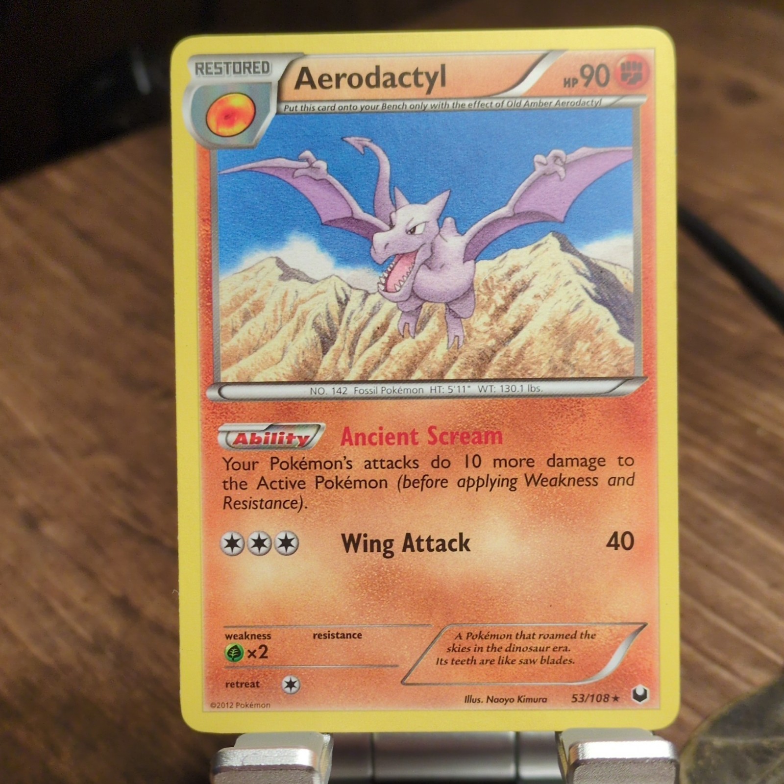 Pokémon Aerodactyl Restored Rare Fossil 53/108 HP90 2012 English