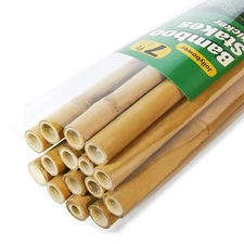 15pcs 3/4" D Thicker Heavy Duty Bamboo Stakes, 7FT Plant Stakes, Natural Garden