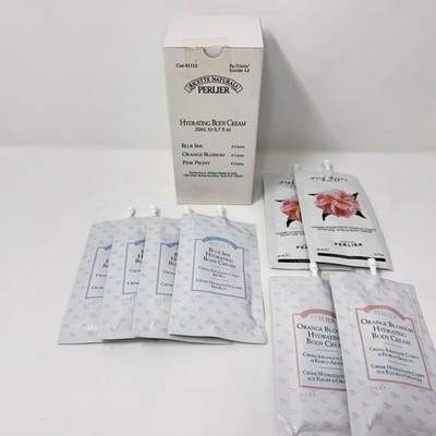 Perlier Body Cream 8pc Sample Set Blue Iris Pink Peony Orange Blossom