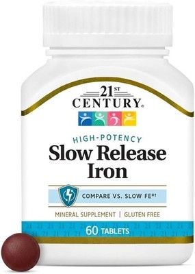 High Potency Gluten-Free Iron Tablets - 60 Count for Gentle Daily Support