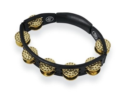 Latin Percussion LP174 Cyclops Handheld Tambourine - Black with Dimpled Brass...