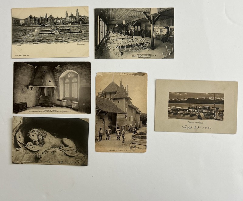 Lot of 6 Vintage Unposted Postcards from Switzerland