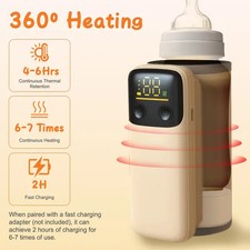 Portable Baby Bottle Warmer USB Rechargeable Night Light Travel Milk Warmer