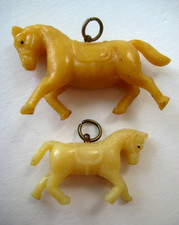 VINTAGE Celluloid Large  Small HORSE Charm Cracker Jack Prize Lot