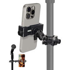 Mic Stand Phone Holder, Holder Mount for Microphone Stand, Music Black