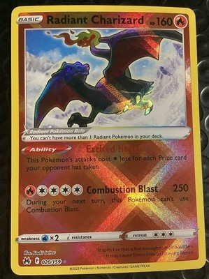 Radiant Charizard Crown Zenith Card 020/159 Fresh Near Mint Condition