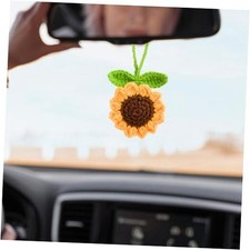 Handmade Sunflower Car Rear View Mirror Hanging Accessories Ornaments Cute