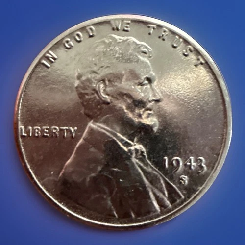 STUNNING BU REPROCESSED 1943-S STEEL PENNY WWII WARTIME CENT SEE PICS #1983