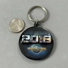 Universal Studios Hollywood 2018 Coated Wood Souvenir Keychain Key Ring #52655