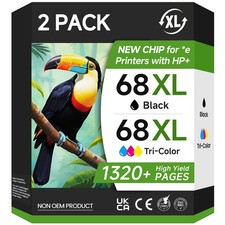 Onorigi 68XL Black/Color Combo Pack for HP68 68e Envy 6155e 6100e 6152e