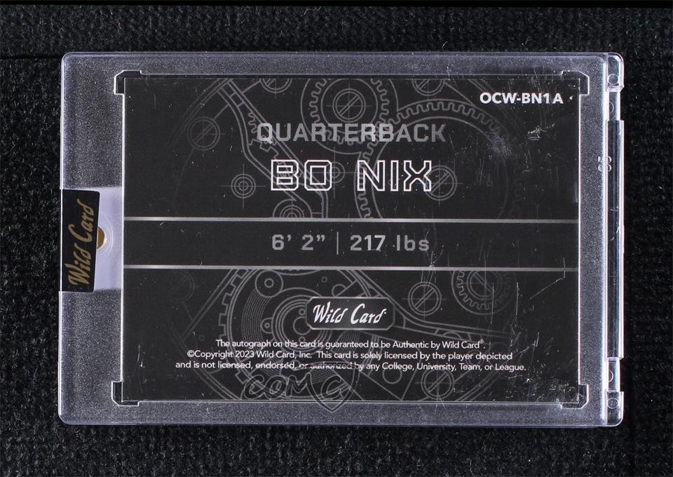 2023 Wild Card Qb1 On the Clock - Bo Nix #OCW BN2-A Purple Rainbow Foil