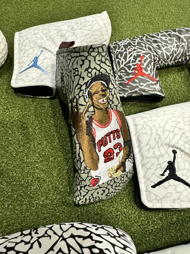 Air Jordan Blade Putter Cover Elephant print Magnetic Upcycled Hand Made - Image 4 of 4
