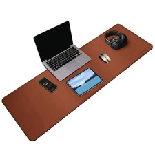 PU Leather Desk Pad 55.1x15.8 - Waterproof Office Desk Mat for Keyboard and M...