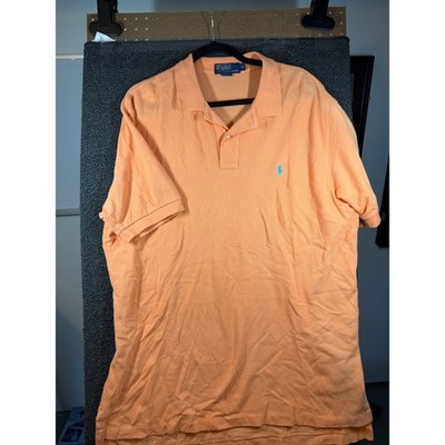 Polo Ralph Lauren Polo Shirt Mens XL Orange Short Sleeve Pique Cotton Pony Logo