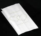 100 Wedding Cake Bag White Food Grade Paper compliment twin silver heart macaron