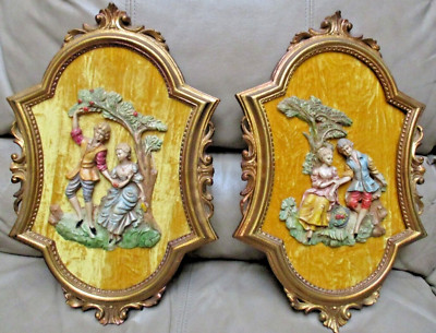 VINTAGE EMPIRE ART 3D SET OF 2 PICTURES MADE IN ITALY-EXCELLENT FIND!!