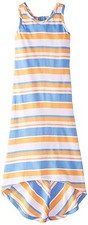 NEW Derek Heart Big Girls' Striped Maxi Dress, Blue Sky, Medium