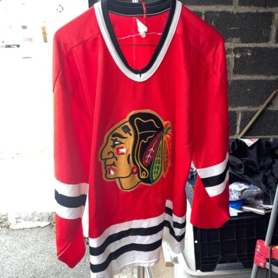 Vintage 90s CCM NHL Chicago Blackhawks Red Mesh Hockey Jersey Mens