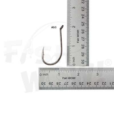 Fish WOW! Fishing Octopus J Hook Size 8/0 black nickel Select Qty 20 50 100 lot