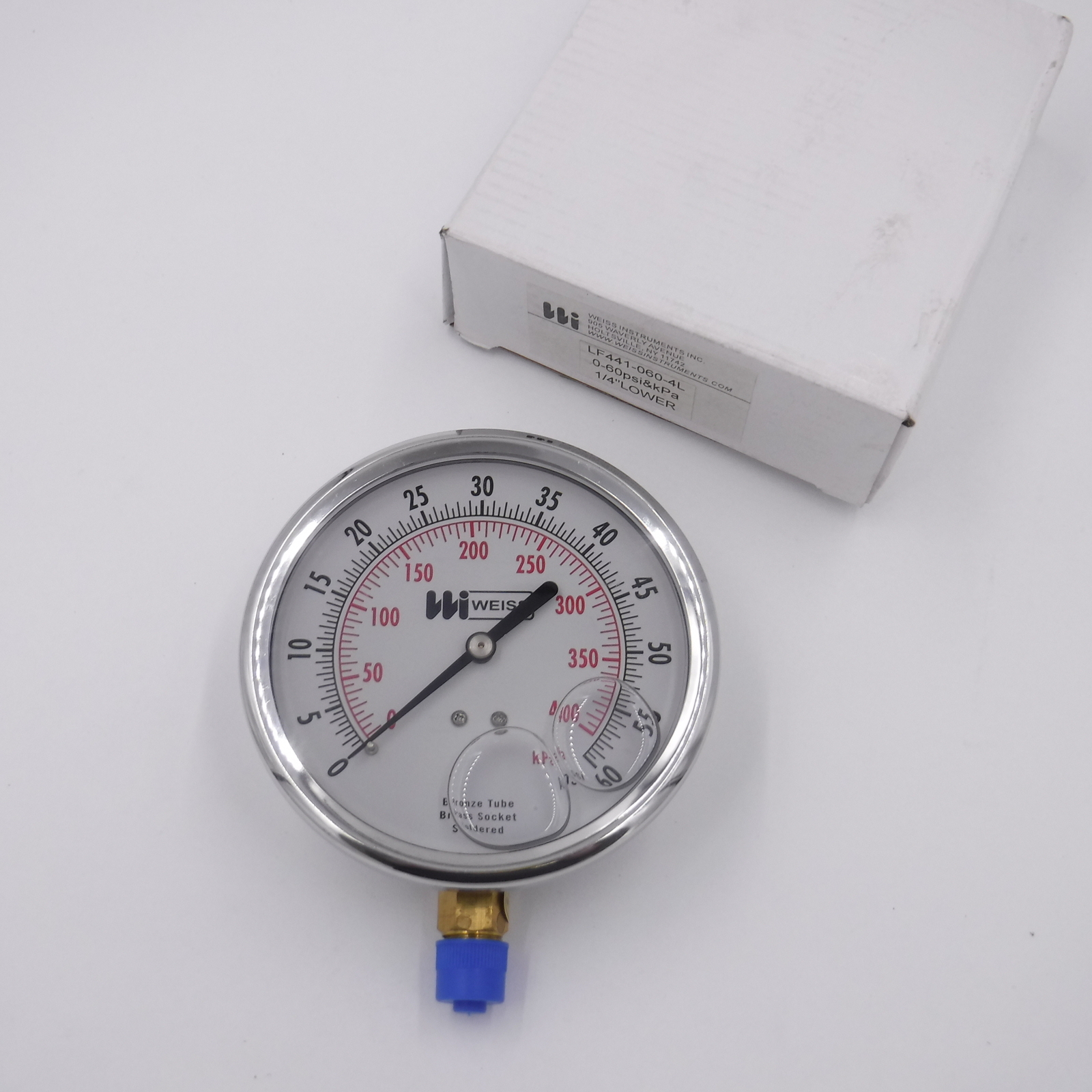Weiss+LF441-060-4L+0-60+PSI+1%2F4%22+NPT+Pressure+Gauge+Lower+Liquid ...