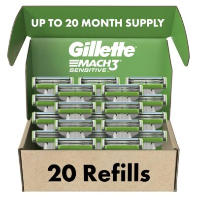 	Gillette Mach3 Sensitive Mens Razor Blade Refills 20 Count Designed for	