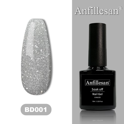 Reflective Glitter Gel Nail Varnish Anfillesan UV LED Base Coat Gel Sparkle UK - Picture 27 of 48
