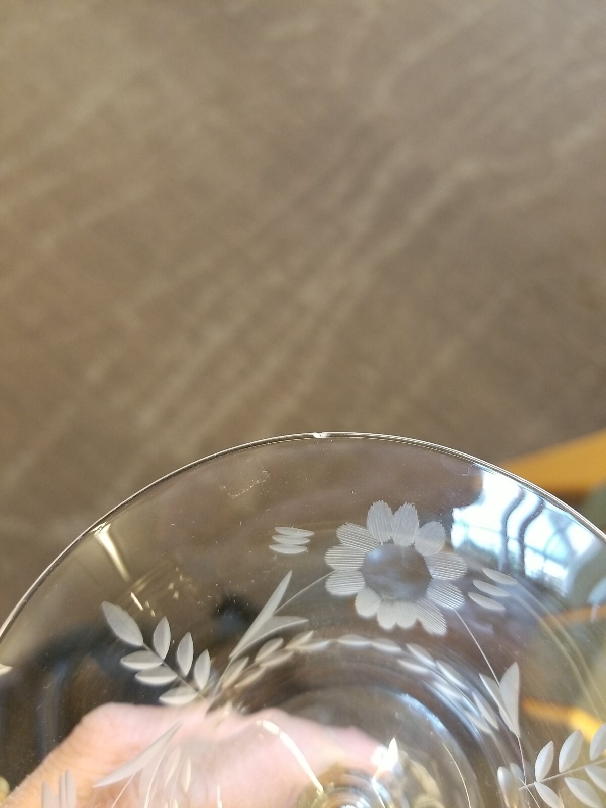 (5) VINTAGE BEAUTIFUL TIFFANY Wine Glasses Etched Cut Engraved Flowers