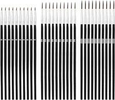30pcs Detail Paint Brushes, Fine Tip Paint Brush with 3 Sizes #0#00#000 Mini