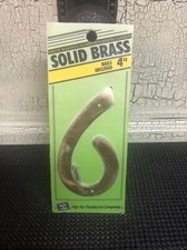  6  - Hy-Ko 4" Inch Solid Flat Brass House Numbers - BR40 Series NEW