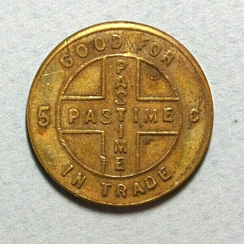 Cottage Grove Oregon Pastime Good for 5c Trade Brass 21mm Type 2 Token - Picture 2 of 2